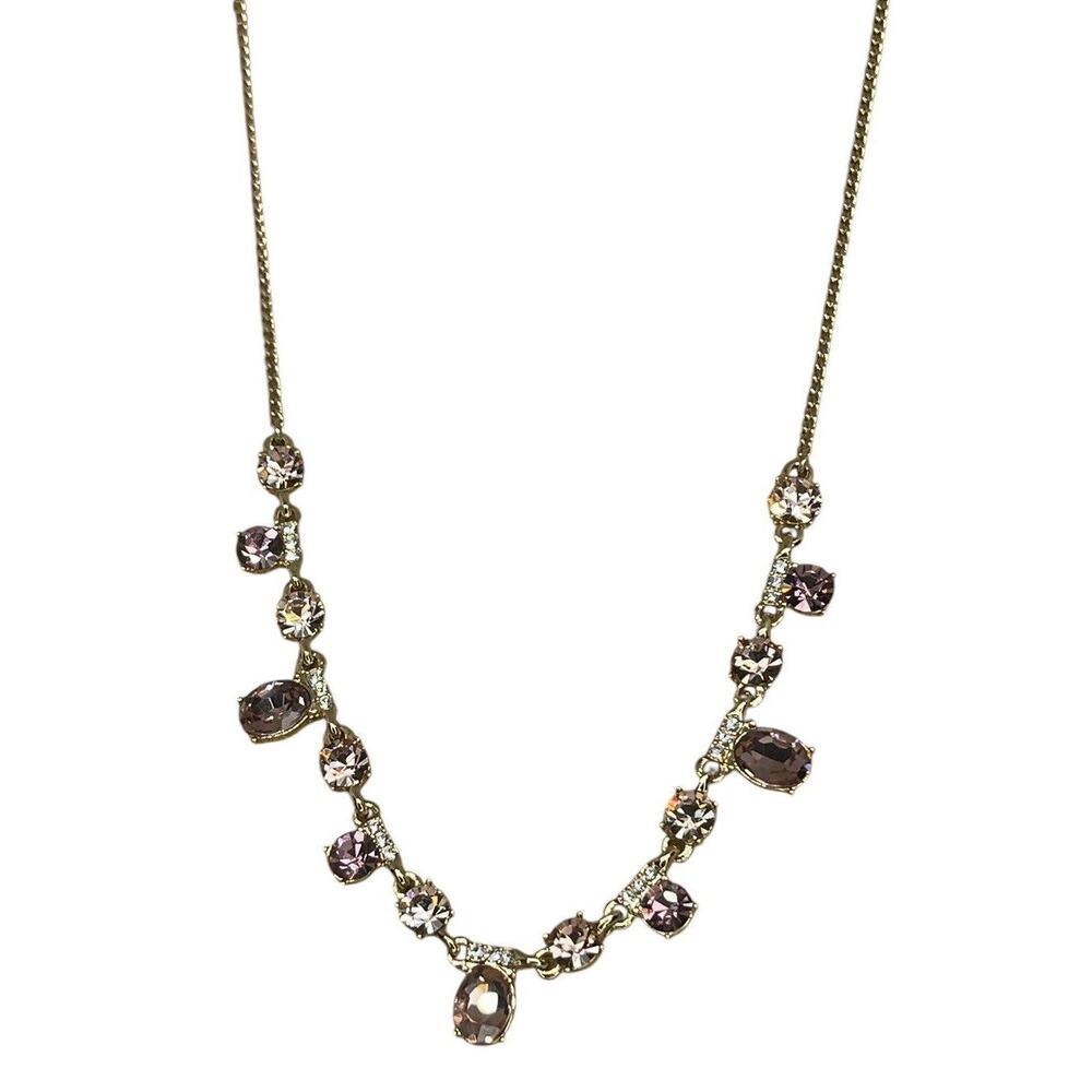 Givenchy Frontal Necklace Luxury Designer Elegant Chic Crystal Gold Tone NEW - Picture 9 of 15